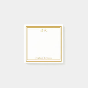 Gold Monogrammed  Post-it Notes