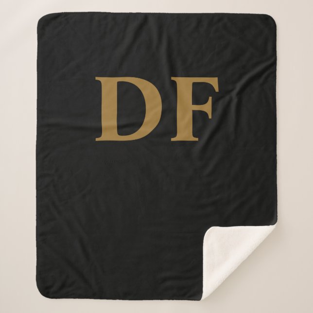 Gold Monogrammed Sherpa Blanket (Front)