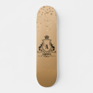 Gold Monogrammed Skateboard