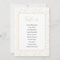 Gold monster leaf Table Number Seating Chart
