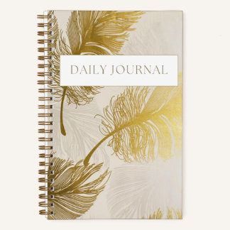 Gold Monstera Softcover Journal w/Lined Pages
