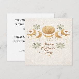 Gold Moon Boho Happy Mother’s Day Card for Mom