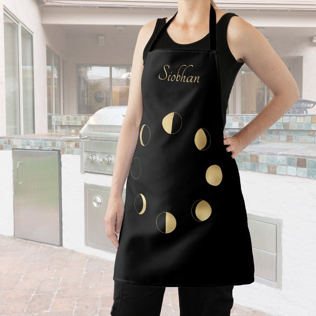 Gold Moon Phases  Personalised Apron (Creator Uploaded)