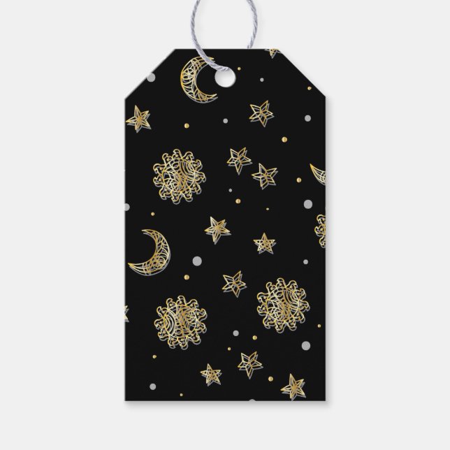 Gold Moon & Stars Gift Tags (Front)