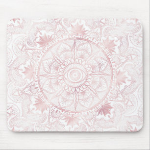 Gold Moon Sun Mandala Celestial Design Mouse Pad