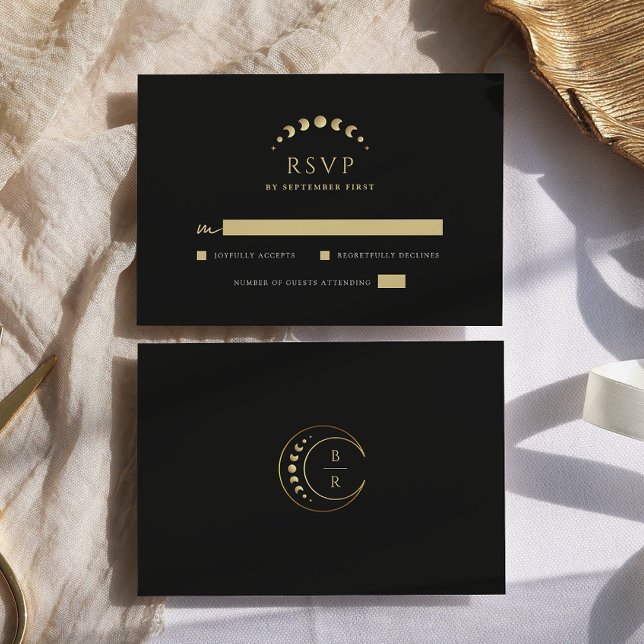 Gold Moon Wedding RSVP Card (Creator Uploaded)
