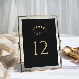 Gold Moon Wedding Table Number