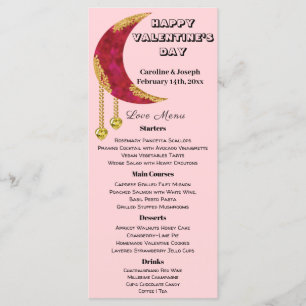 Gold Moon Yellow Heart Jewels Valentine’s Day Menu