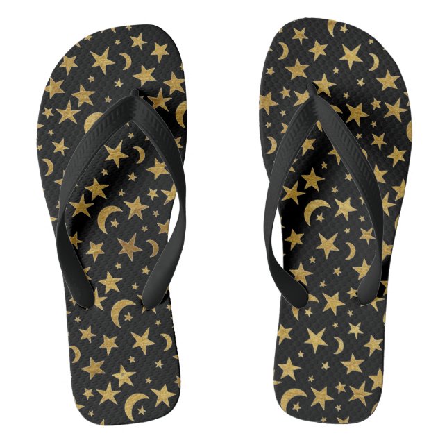 Gold Moons and Stars Jandals (Footbed)