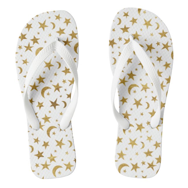 Gold Moons and Stars Jandals (Footbed)
