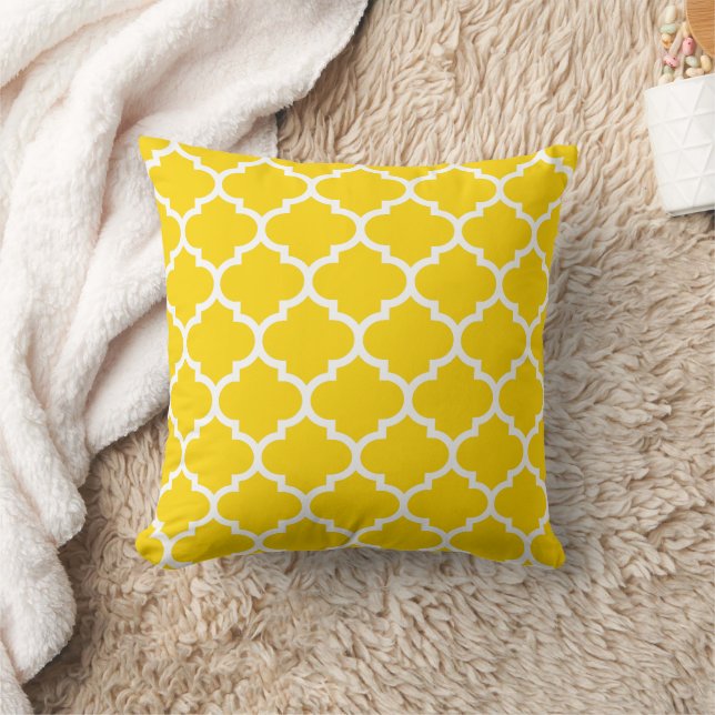 Gold Moroccan Pattern Tile Cushion (Blanket)