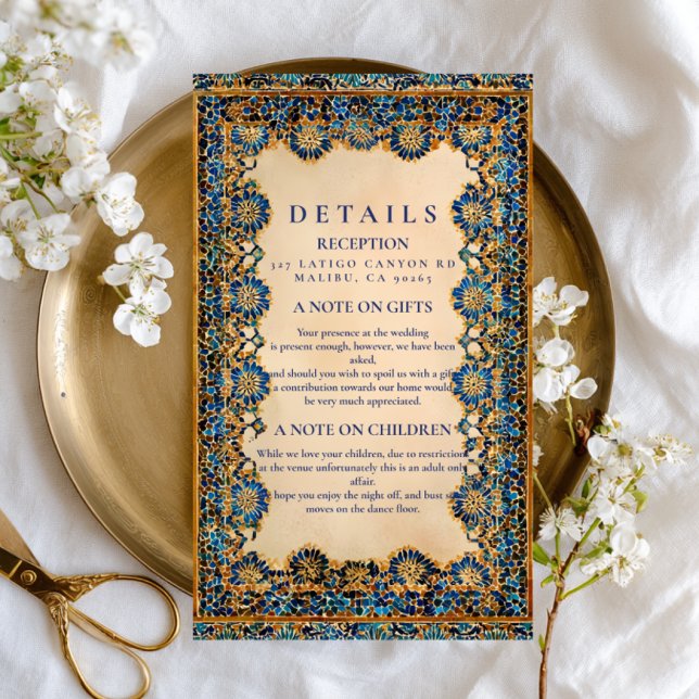 Gold Mosaic Islamic Wedding Enclosure Card (Creator Uploaded)