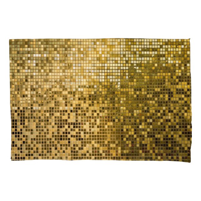 Gold Mosaic: Square Tiles Texture. Pillowcase (Front)