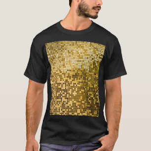 Gold Mosaic: Square Tiles Texture. T-Shirt