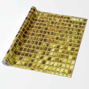 Gold Mosaic Tiles Elegant Modern Decoupage Wrapping Paper