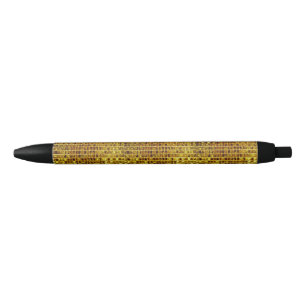 Gold Mosaic Tiles Elegant Modern Luxury Black Ink Pen