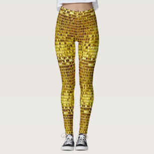 Gold Mosaic Tiles Elegant Modern Luxury Leggings