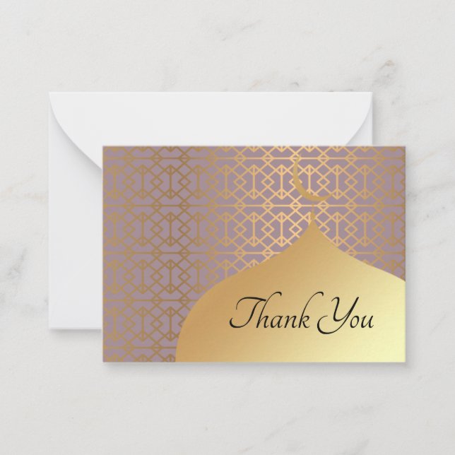 Gold Mosque Thank You Card (Front)
