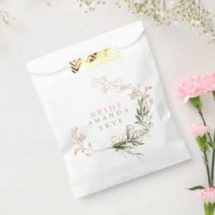 Gold Moss Eucalyptus Modern Abstract Bridal Shower Favour Bags