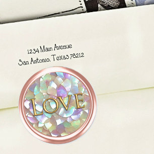 Gold Mother of Pearl Envelope Seal Love