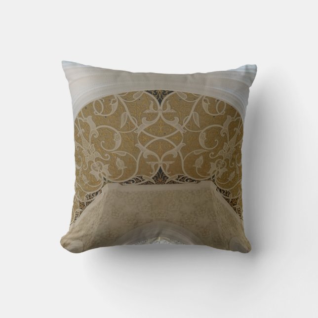 Gold Motif Throw Pillow (Front)