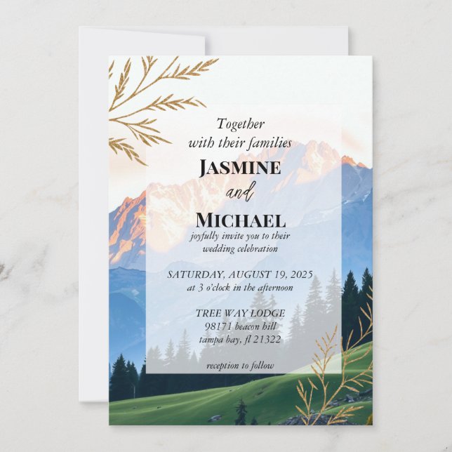 Gold Mountain Landscape Invitation (Front)