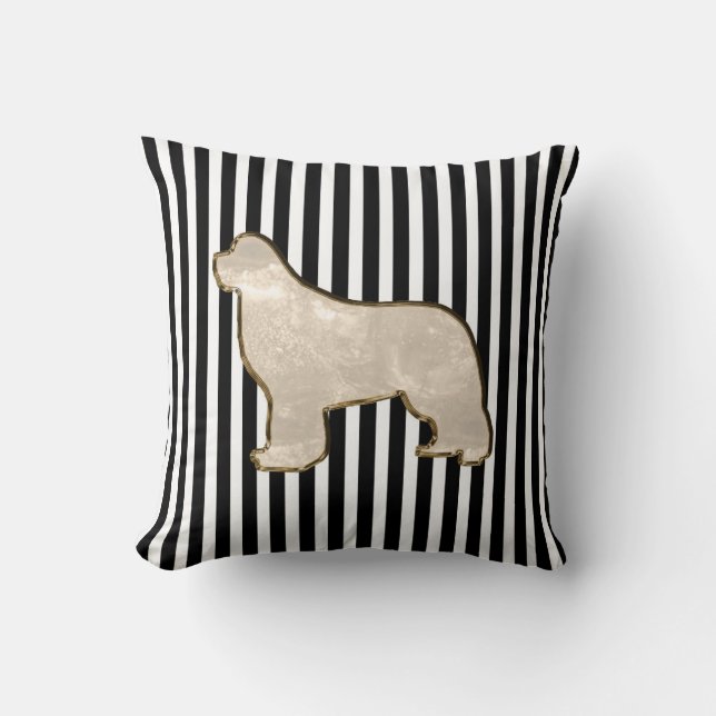 Gold multi side newfoundland dog pillow (Front)