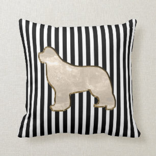 Gold multi side newfoundland dog pillow