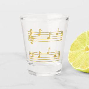 GOLD MUSIC LOVER DAD GIFT PIANO MUSICAL NOTES SHOT GLASS
