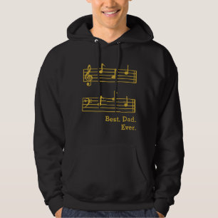 GOLD MUSIC LOVER NOTES BEST DAD EVER TREBLE BASS HOODIE