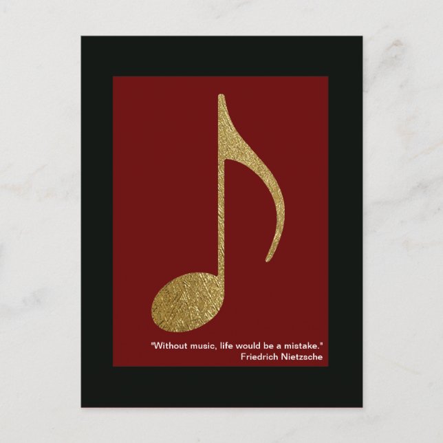 gold music note postcard (Front)