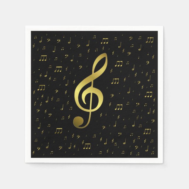 gold music notes napkin (Front)