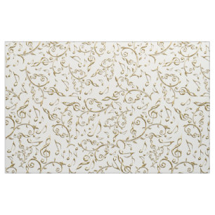 Gold Music Notes On White or Any Colour Fabric