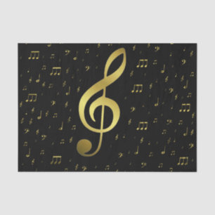 gold music notes tissue paper