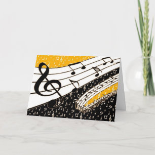 Gold music theme card