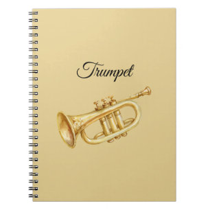 Gold Musical Instrument Trumpet Notebook