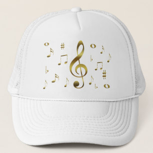Gold Musical Notes Hat