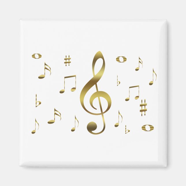Gold Musical Notes Magnet (Front)
