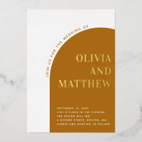 Gold mustard modern typography arch fall wedding