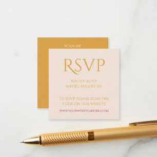 Gold mustard  QR code typography RSVP Enclosure Card