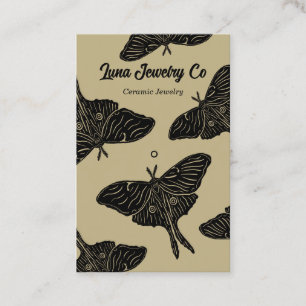 Gold Mystical Luna Moth Jewellery Pin Business Car Card