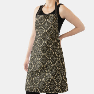 Gold n Brown Geometric Pattern / Indian Print Apron