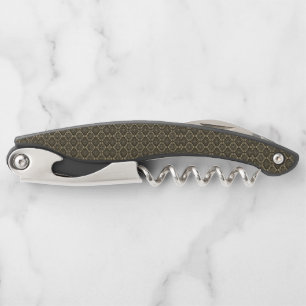 Gold n Brown Geometric Pattern / Indian Print Corkscrew