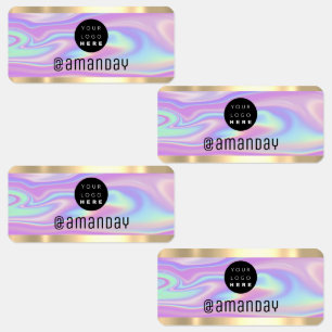 Gold Name Fashion Shop Logo Holograph Pink Labels