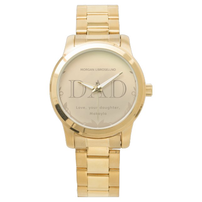 Gold Name Message Dad Watch (Front)