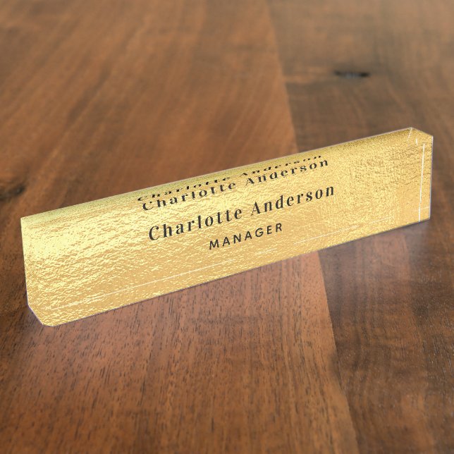 Gold name title classic elegant nameplate (Side)