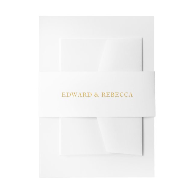 Gold Names Elegant Simple Wedding Invitation Belly Band (Front Example)