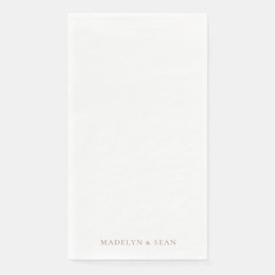 Gold Names Simple & Elegant White Wedding II Napkin