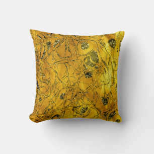 Gold Nature Glitter Sparkly Mustard Gren Abstract Cushion