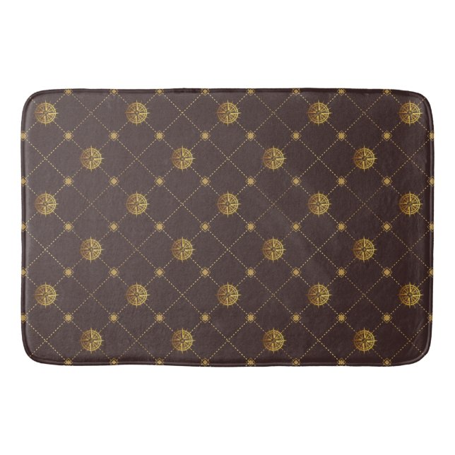 Gold Nautical Bath Mat (Front)